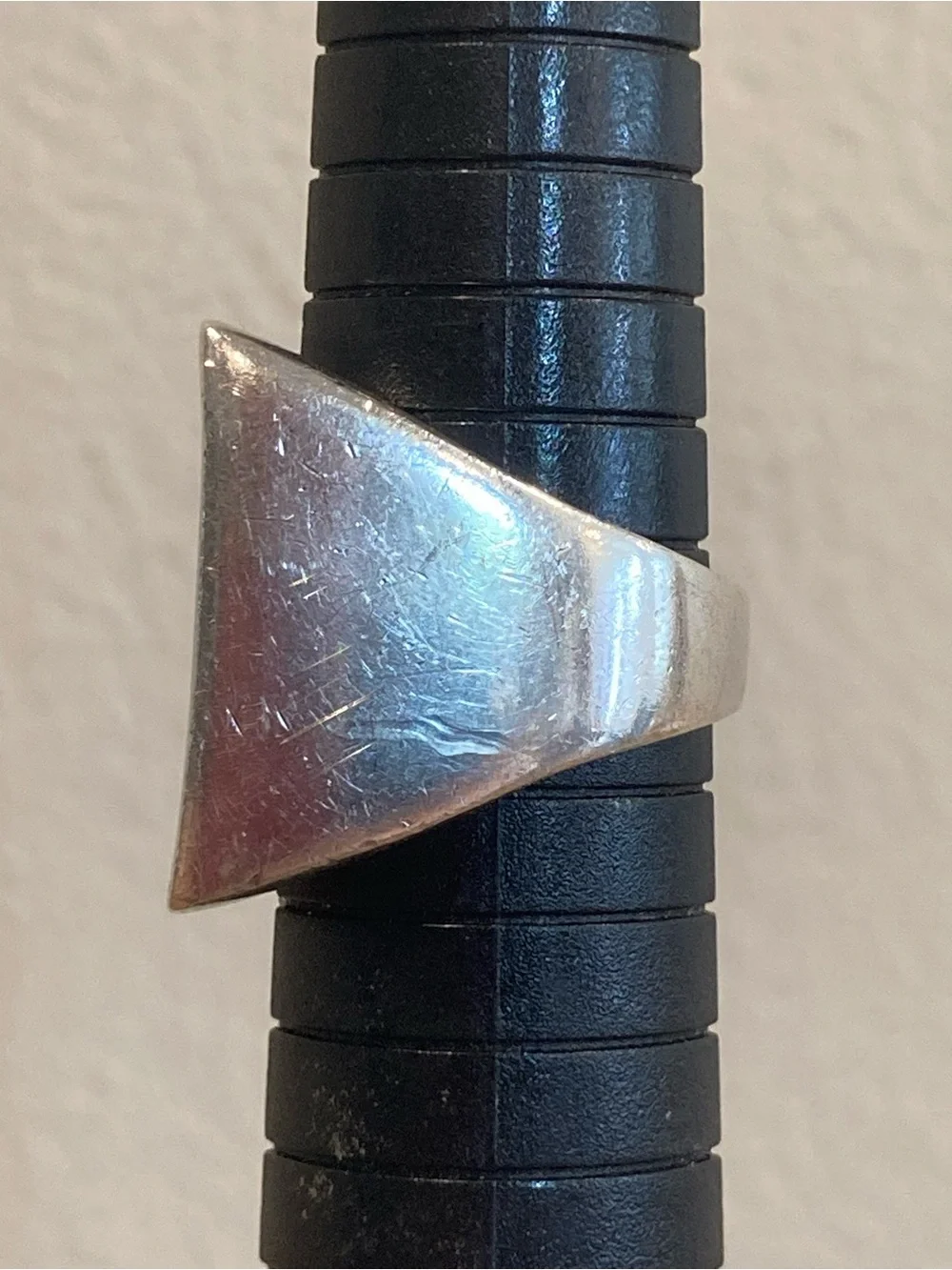 Sterling Silver Modernist Square Ring SX 925 Thai Size 8